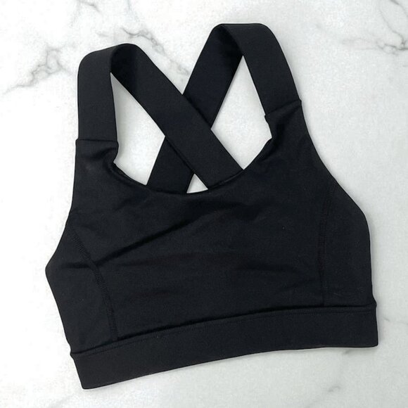 Glyder Full Force Sports Bra Size Small Black Criss Cross Back PDP-6000 - Picture 2 of 6